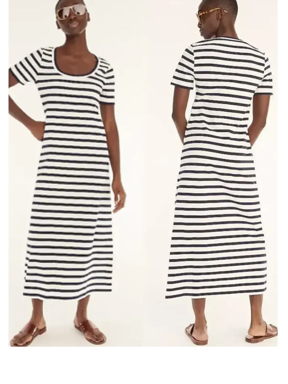 J. Crew Navy and White Striped Tee Dress